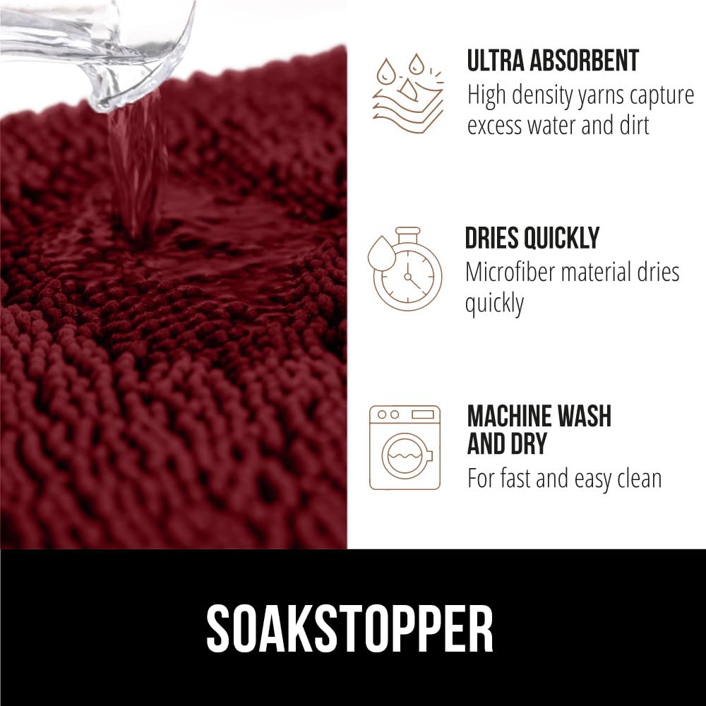 GORILLA GRIP SOAKSTOPPER grippy-rubber-back ensures stability in high-traffic entryways