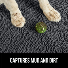 GORILLA GRIP SOAKSTOPPER grippy rubber backing prevents slipping on entry floors.