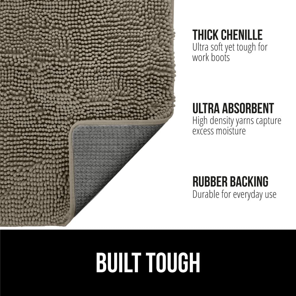 GORILLA GRIP SoakStopper grippy rubber backing prevents slipping on slick floors.