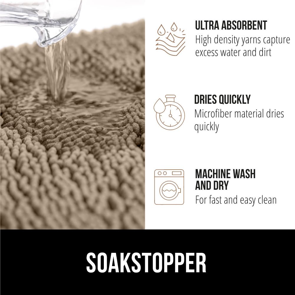 GORILLA GRIP SoakStopper is machine washable and fade resistant for busy homes.