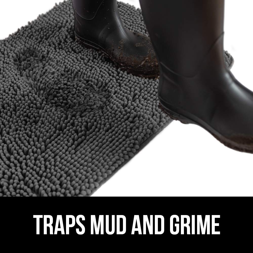GORILLA GRIP SoakStopper soft chenille pile feels plush underfoot.