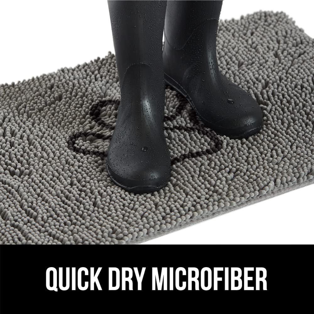 GORILLA GRIP SOAKSTOPPER paw gray mat creates a neat, protected entrance