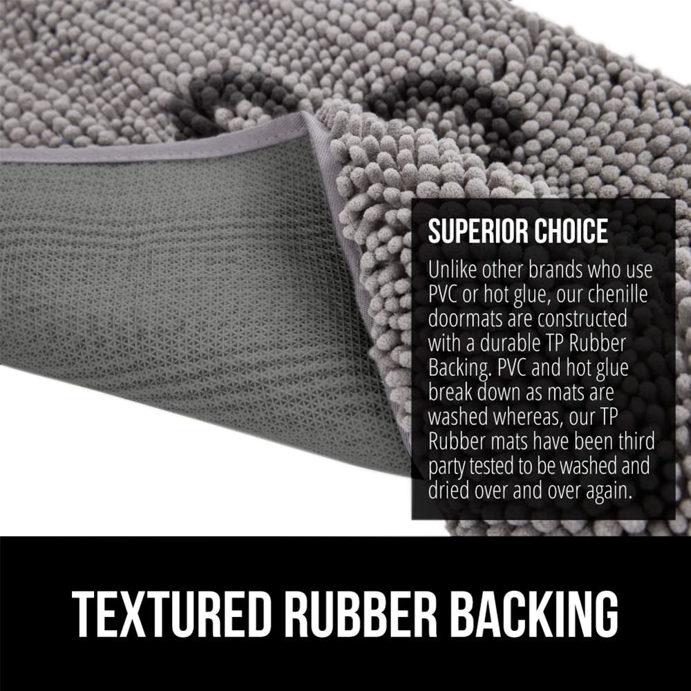 Gorilla Grip SoakStopper soft chenille fibers dry quickly after wet walks.