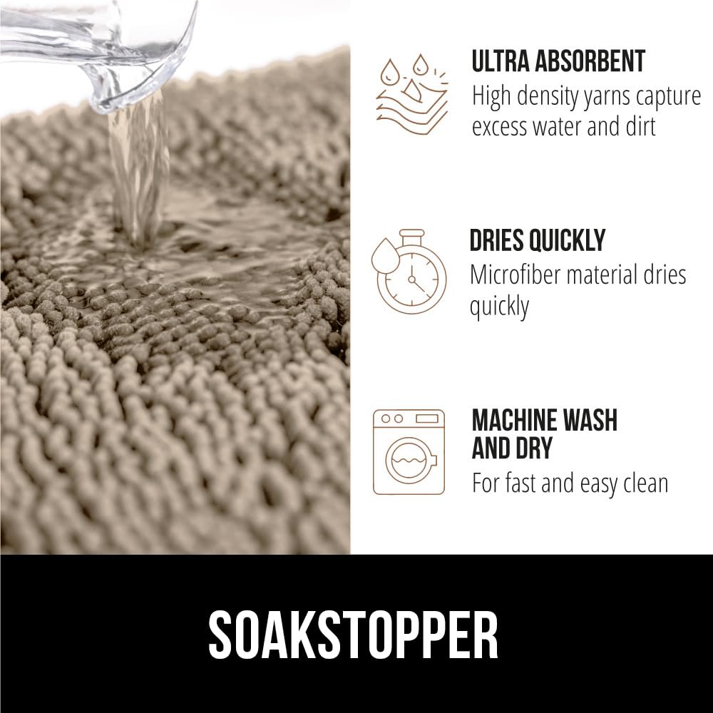 Gorilla Grip SoakStopper uses soft chenille microfiber for quick-dry comfort.