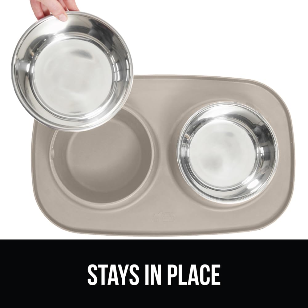 GORILLA GRIP stainless bowl beige 3cup balanced servings for multi-meal days