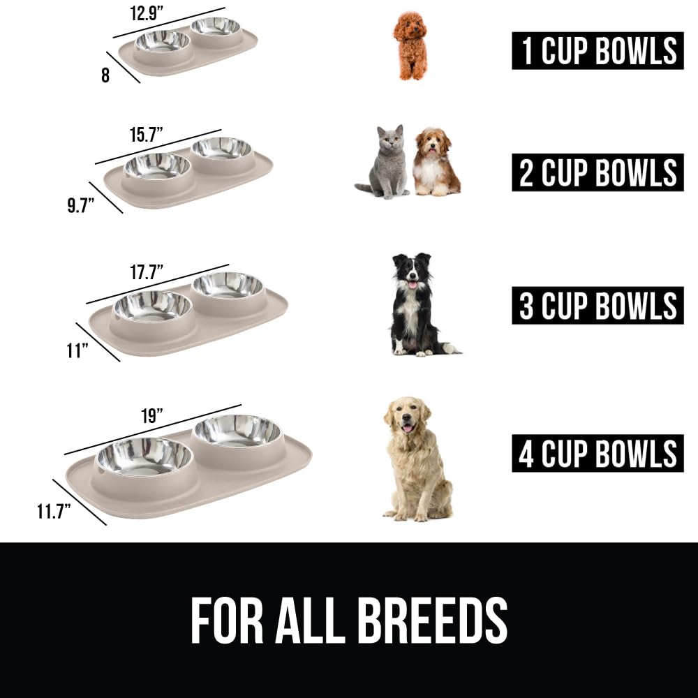 GORILLA GRIP stainless bowl beige 6cup large capacity for bigger meals