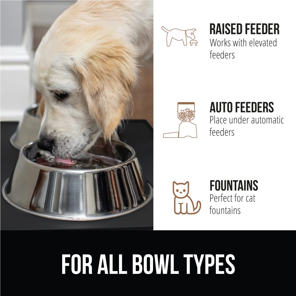 Gorilla Grip mat under cat fountain helps reduce splashes and spills.