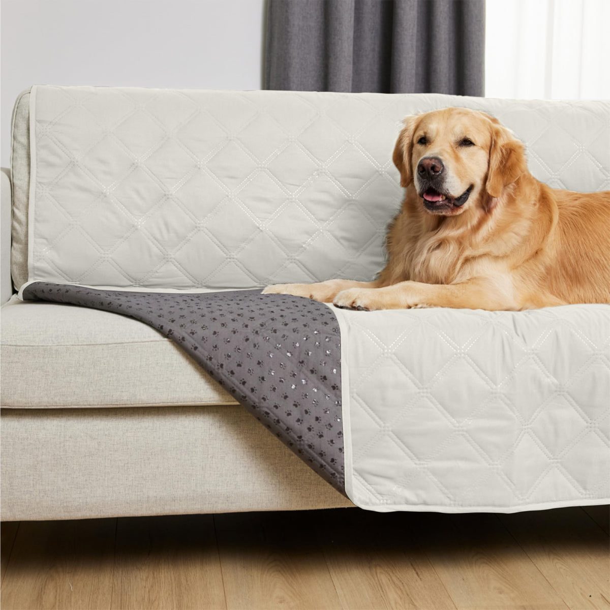 GORILLA GRIP waterproof bed cover on sofa protects from spills and pet mess