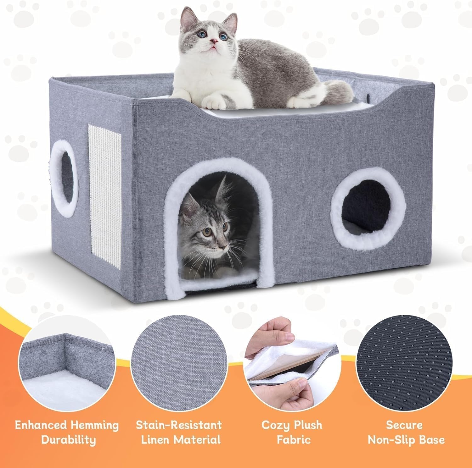 Gosipeya Cat House durable MDF construction supports cats up to 20 pounds.