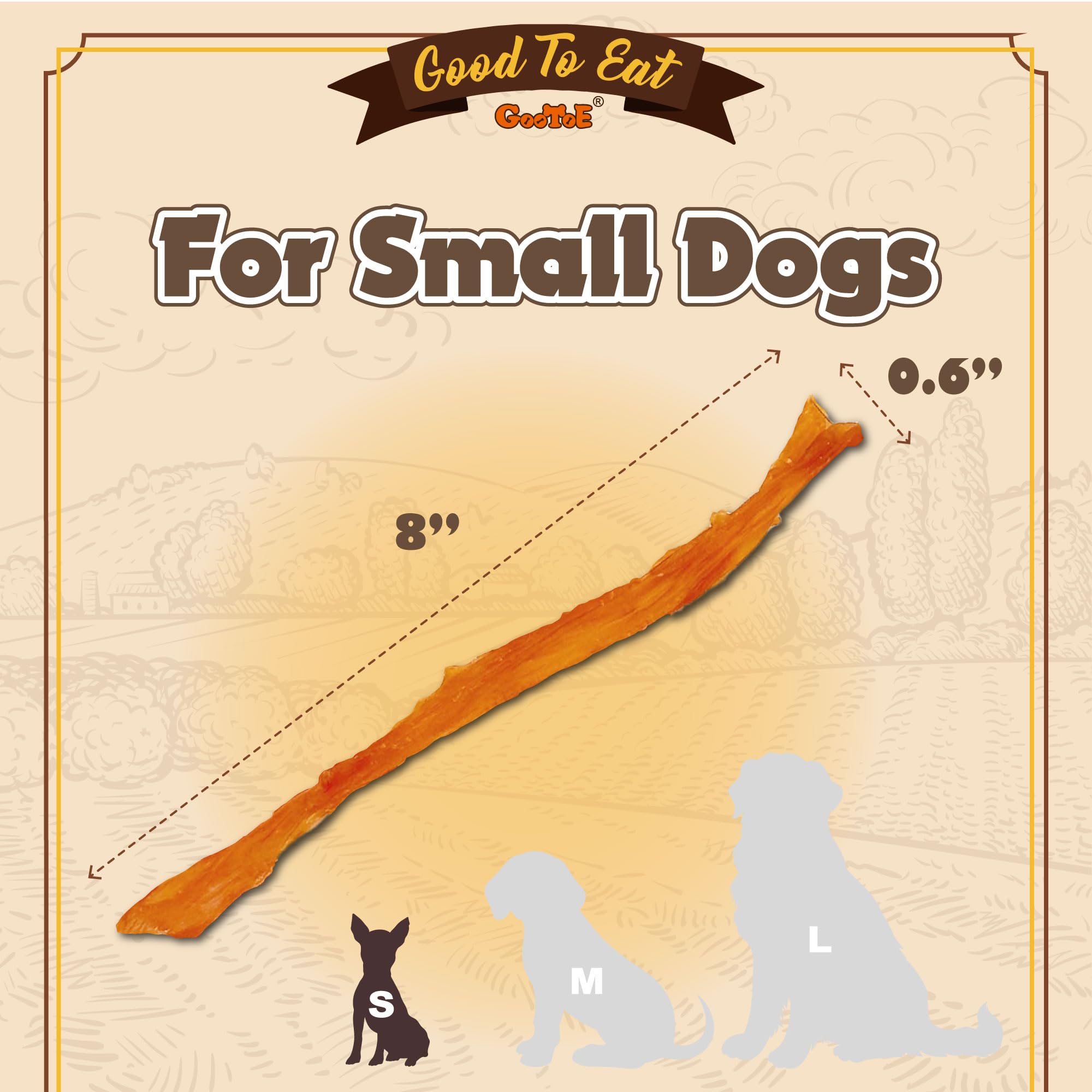 Gootoe usa-sourced turkey tendon close-up signals quality and safety for dogs.