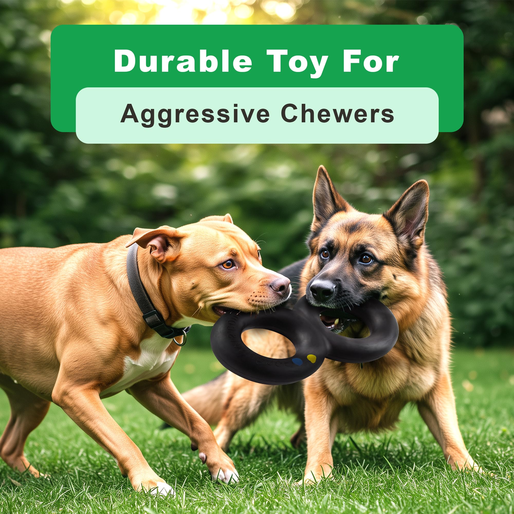 Goughnuts heavy-duty tug toy black designed for aggressive chewers during play