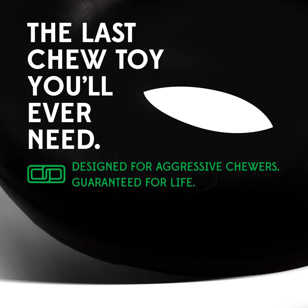 Goughnuts indestructible pull toy for dogs keeps play safe in black.