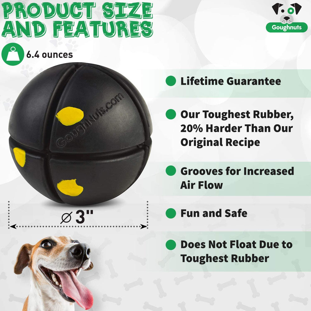 Goughnuts Pro 50 Ball USA-made design, tough chew toy for aggressive chewers.