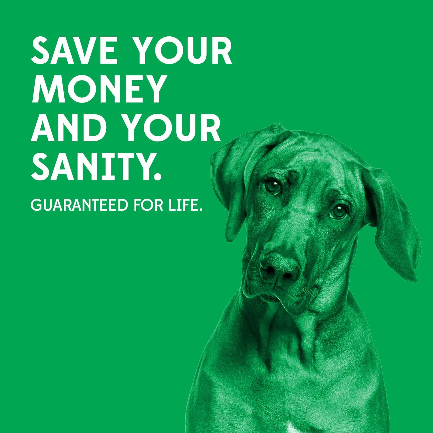 Goughnuts lifetime warranty stamp highlights US-made toy and replacement promise.