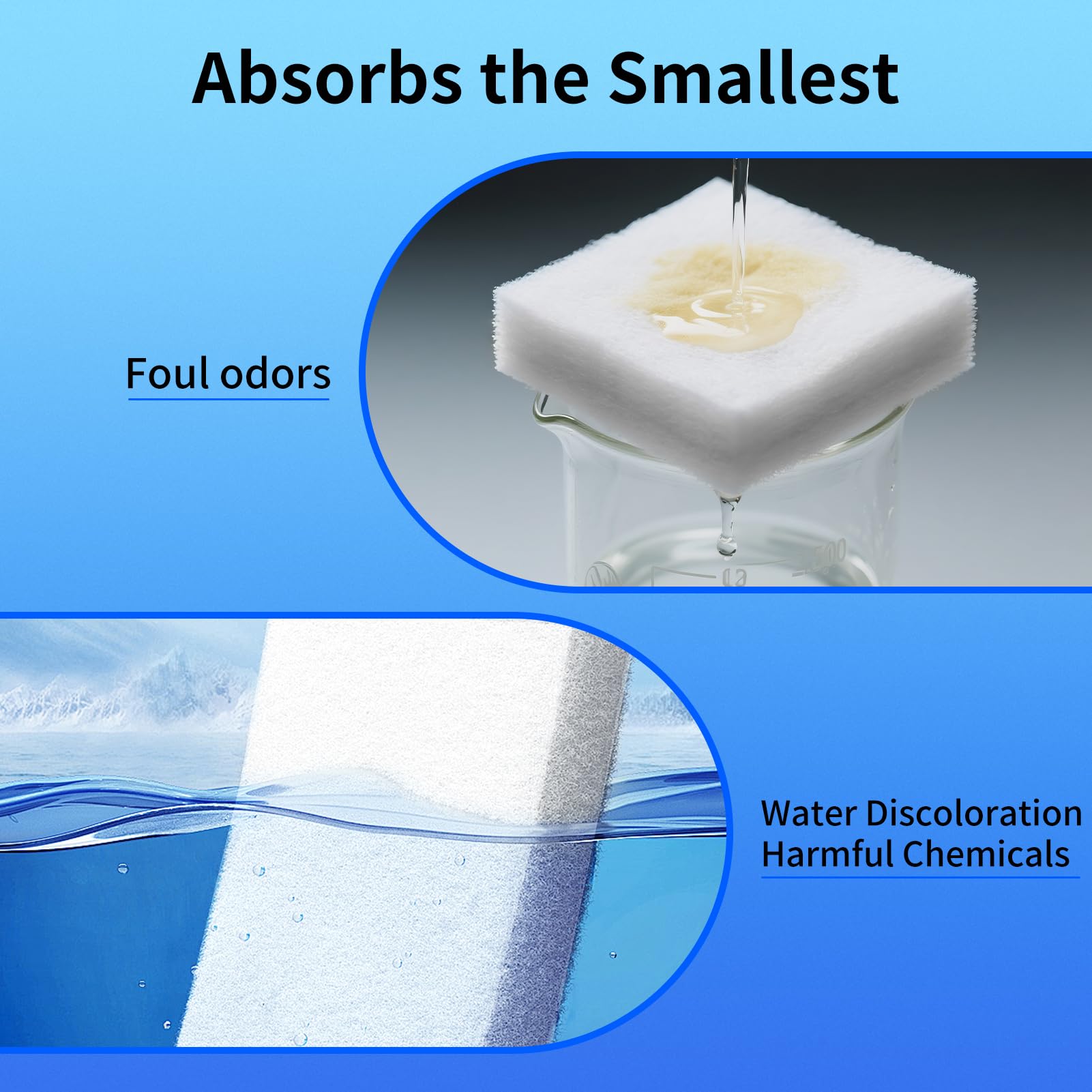 GourragePro filter floss roll high permeability supports steady water flow in aquarium.