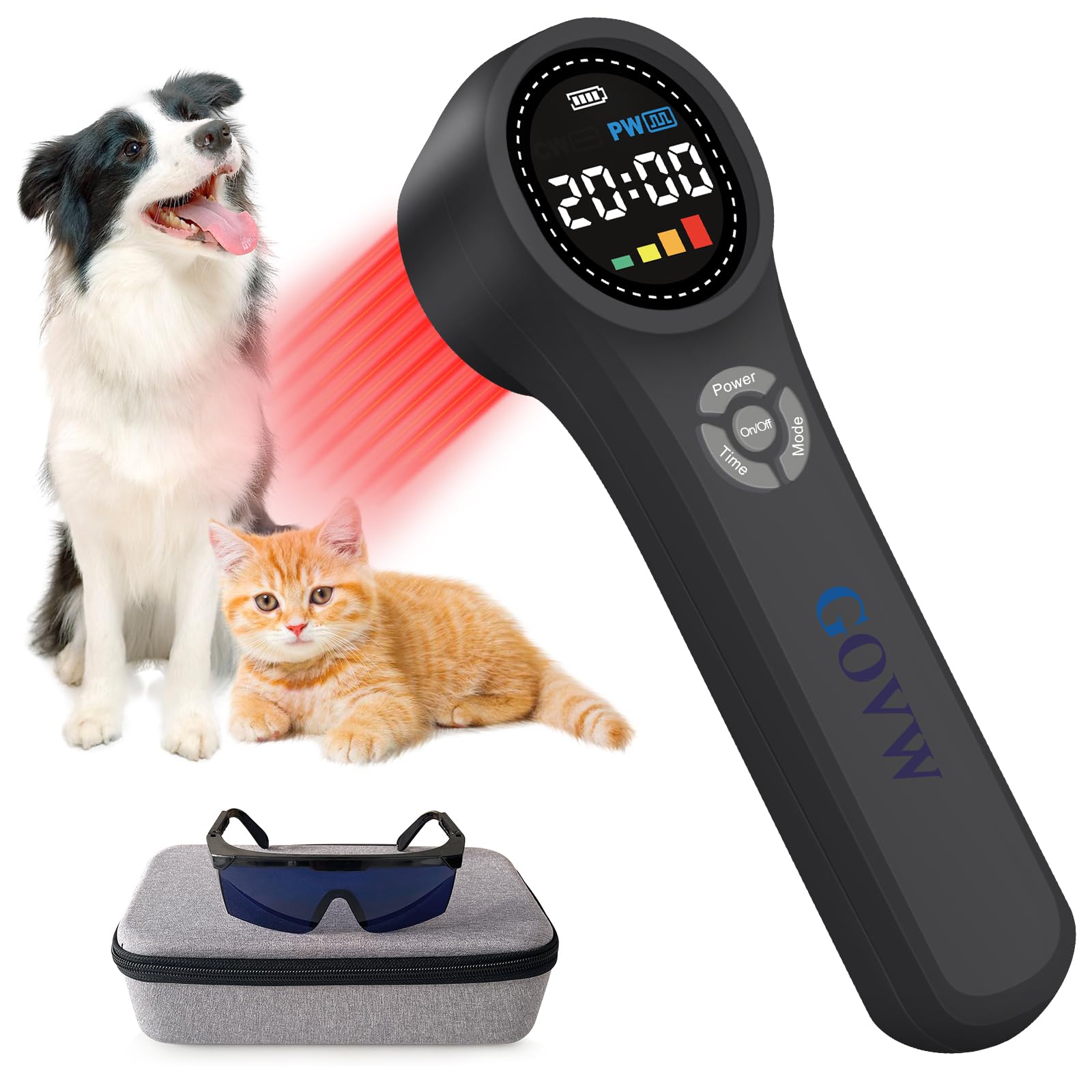 GOVW cold laser dog-in-use demonstrates at-home therapy potential.