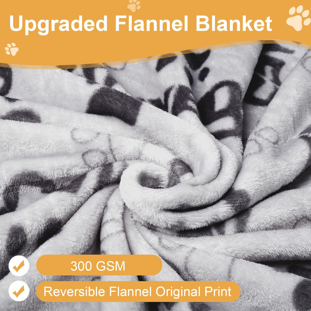 Gowyeg grey dog blanket used as kennel bed cover protects furniture.