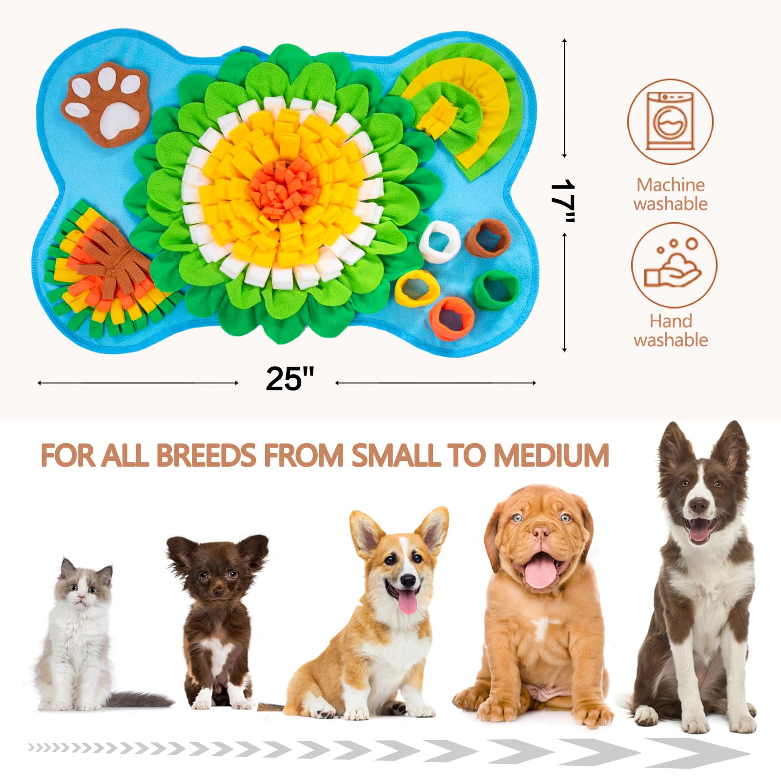 GoxRunx Snuffle Mat bone blue washing-friendly design for easy cleaning