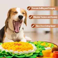 GoxRunx snuffle mat dog using foraging play and stress relief.