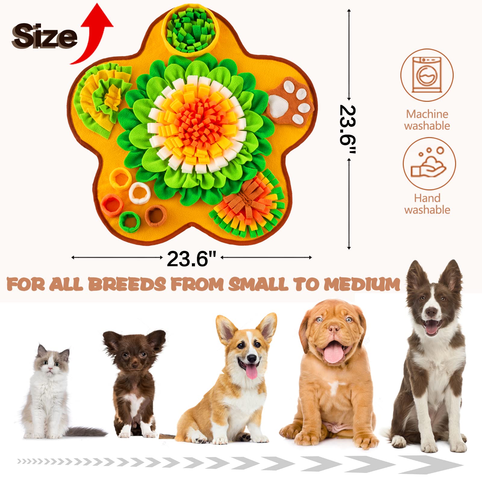 GoxRunx Snuffle Mat non-slip bottom keeps mat stable during play.