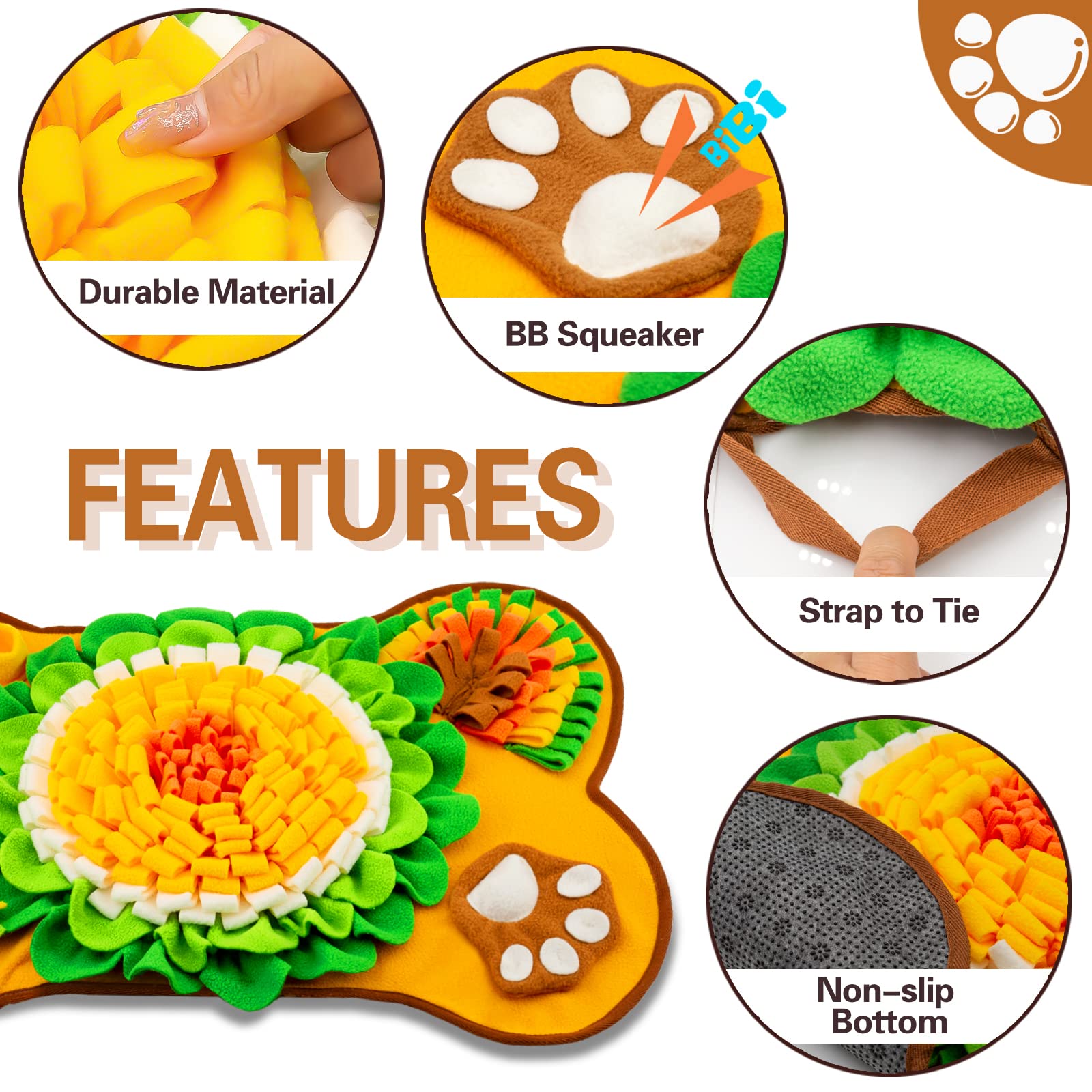 GoxRunx snuffle mat polar fleece texture for gentle sniffing and safety.