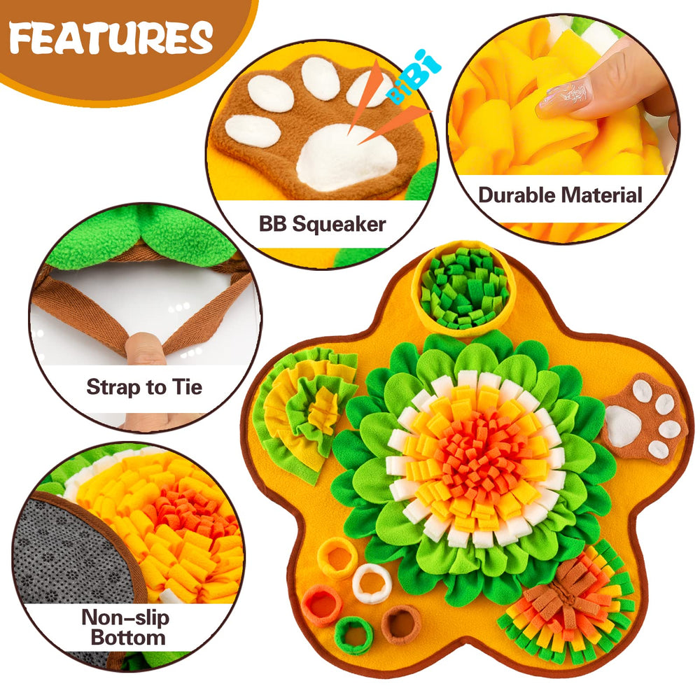 GoxRunx Snuffle Mat small medium dogs posing shows suitable size for pets.