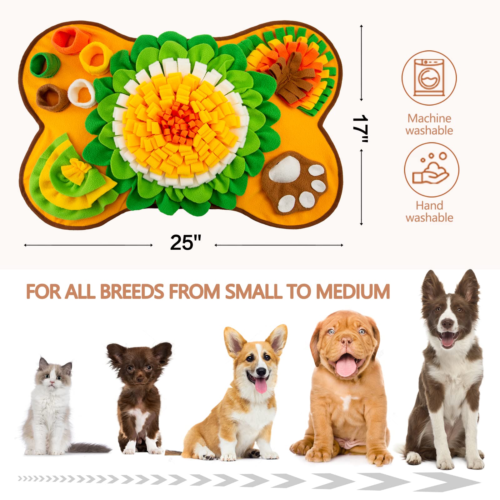 GoxRunx snuffle mat features squeaker to spark curiosity during play.