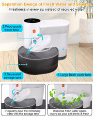 GOYJOY water fountain battery status image demonstrates long life with a built-in 2000mAh battery.
