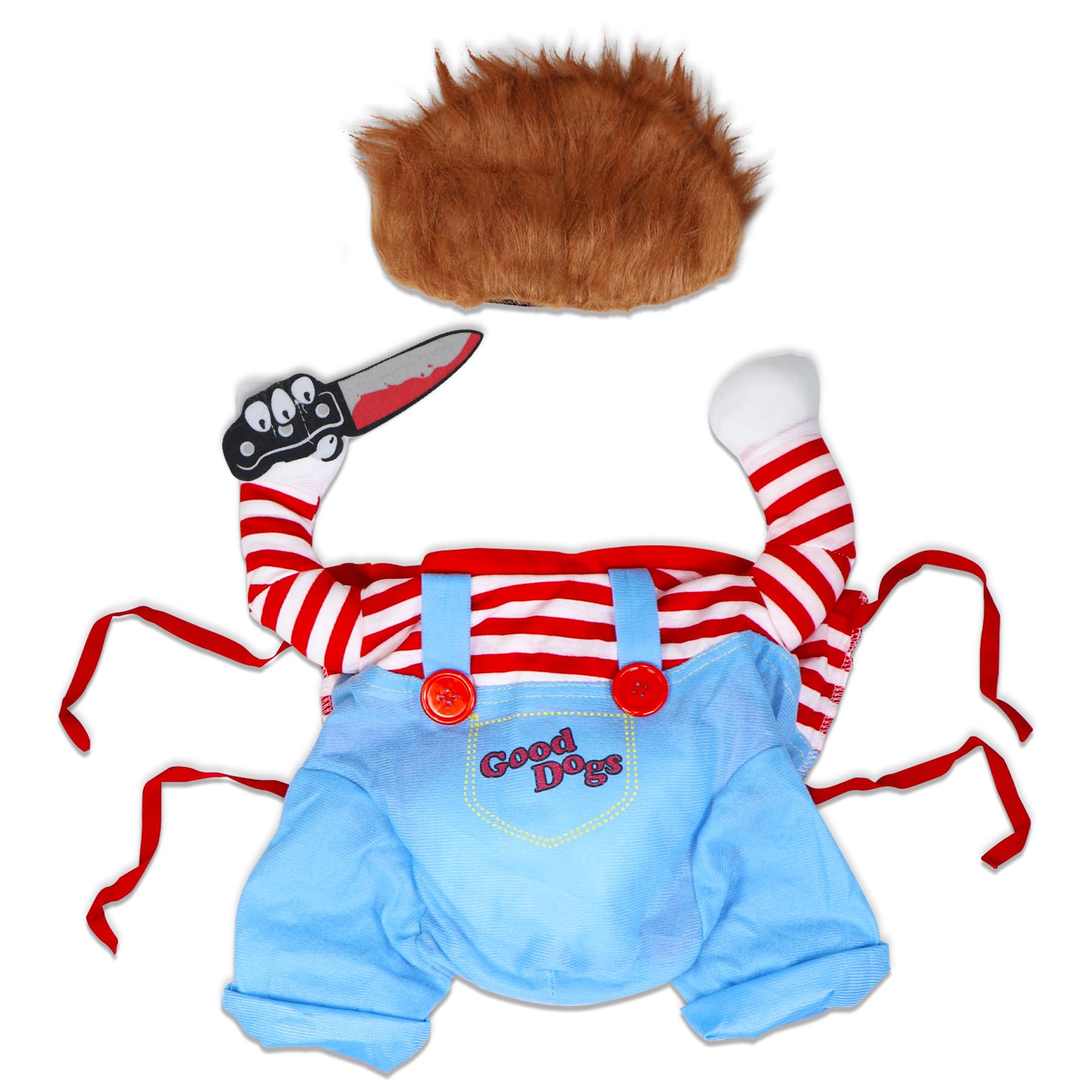 GOYOSWA deadly doll dog costume print Good Dogs—cute contrast for comedic charm