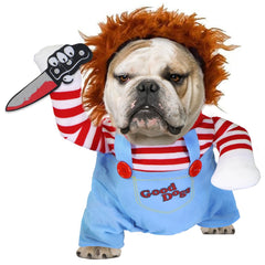 GOYOSWA deadly doll dog costume set provides a complete Halloween look for photos