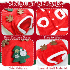GOYOSWA dog Christmas outfit features easy button closure for quick dressing