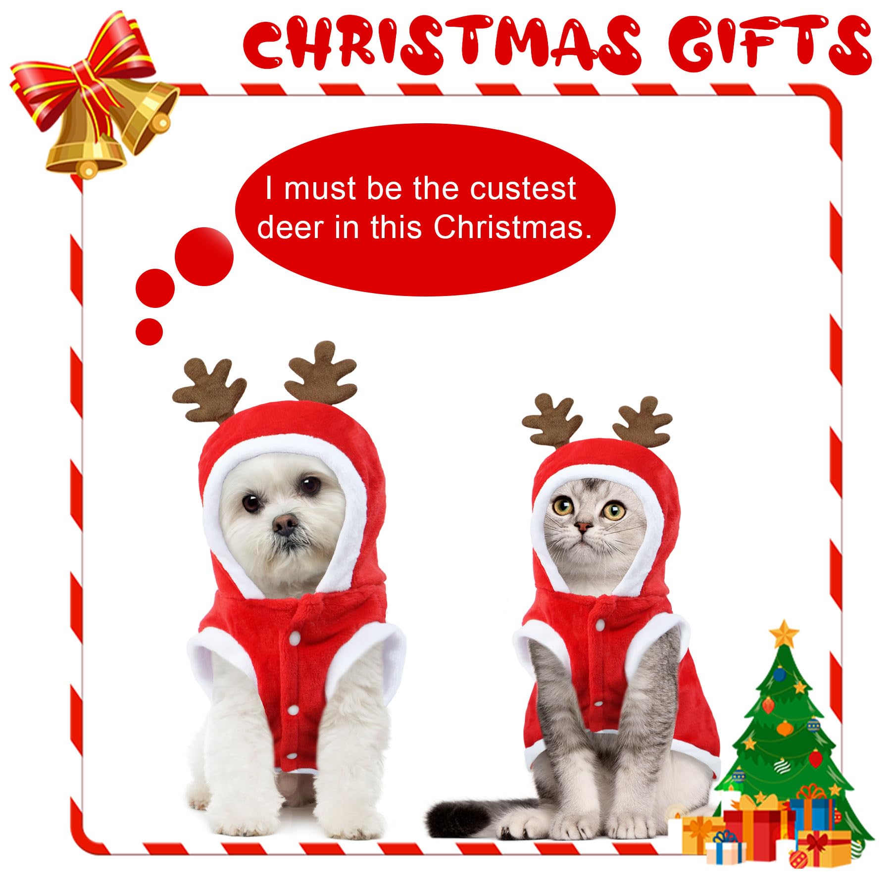 GOYOSWA dog Christmas outfit ready for holiday photos and events