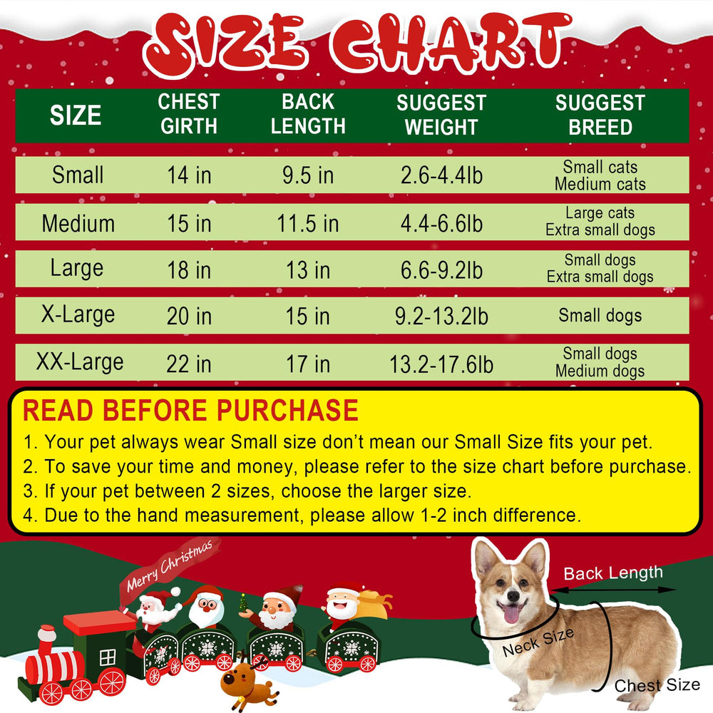 GOYOSWA dog Christmas outfit soft warm fabric keeps pets cozy