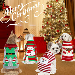 GOYOSWA dog Christmas sweater snowman pattern cozy festive photo shoot