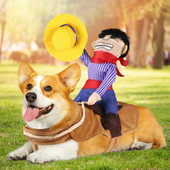 GOYOSWA dog cowboy costume adjustable straps ensure quick, easy wear.