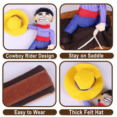 GOYOSWA dog cowboy costume soft cotton-poly fabric for breathable comfort.