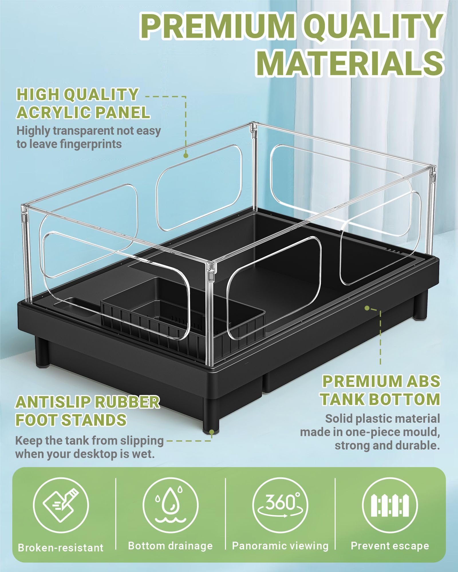 GOZILLA habitat with multi-functional areas supports swimming, climbing, and resting.