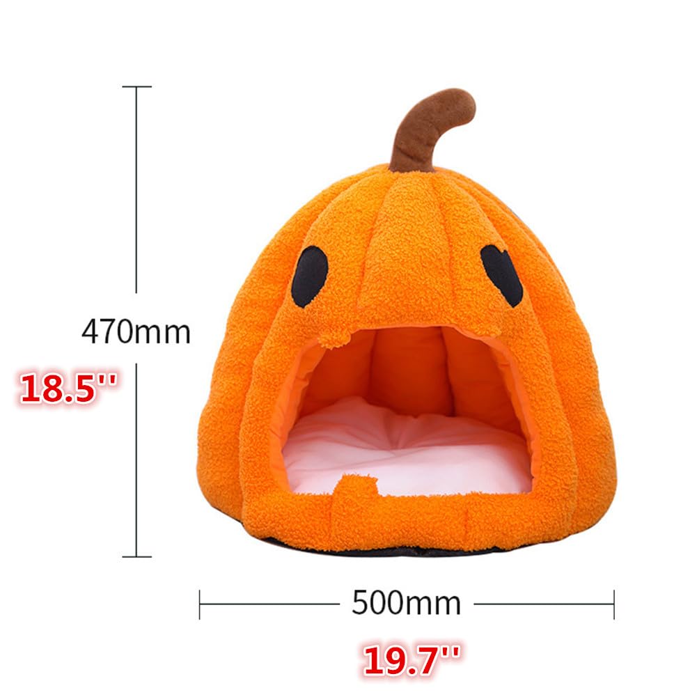 GPPSUNGD pumpkin cat bed room-scene setup adds a playful touch to home decor.