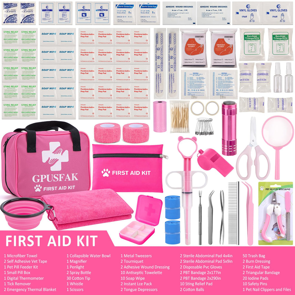 GPUSFAK travel compact pet first aid kit for car and outdoor adventures