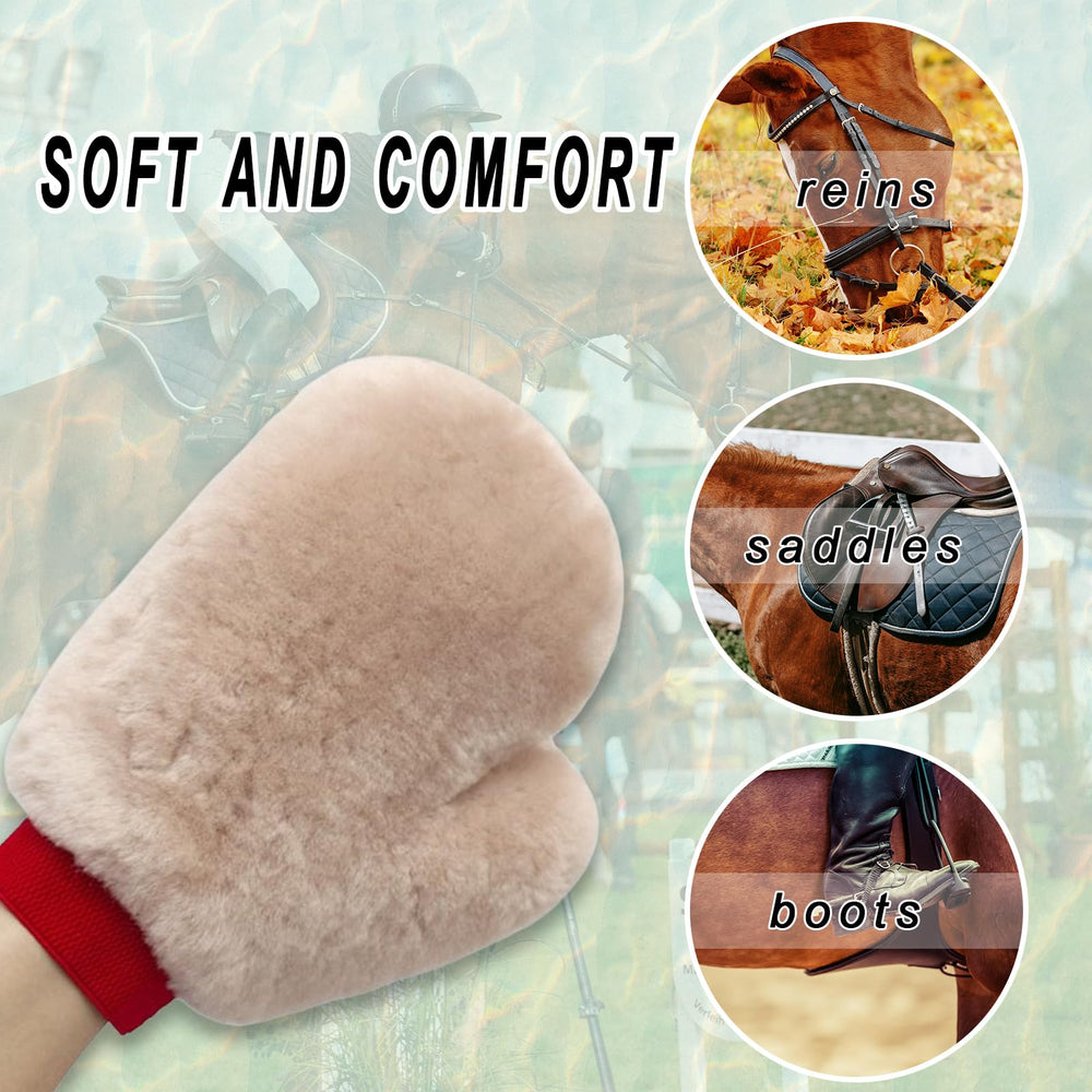 Gracefur mitt close-up showing durable natural wool for long-lasting grooming.