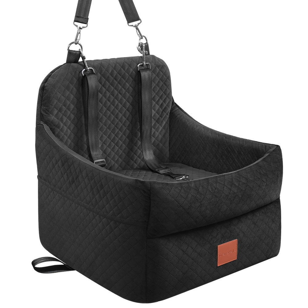 GracePals dog car seat front view shows elevated view and comfort.