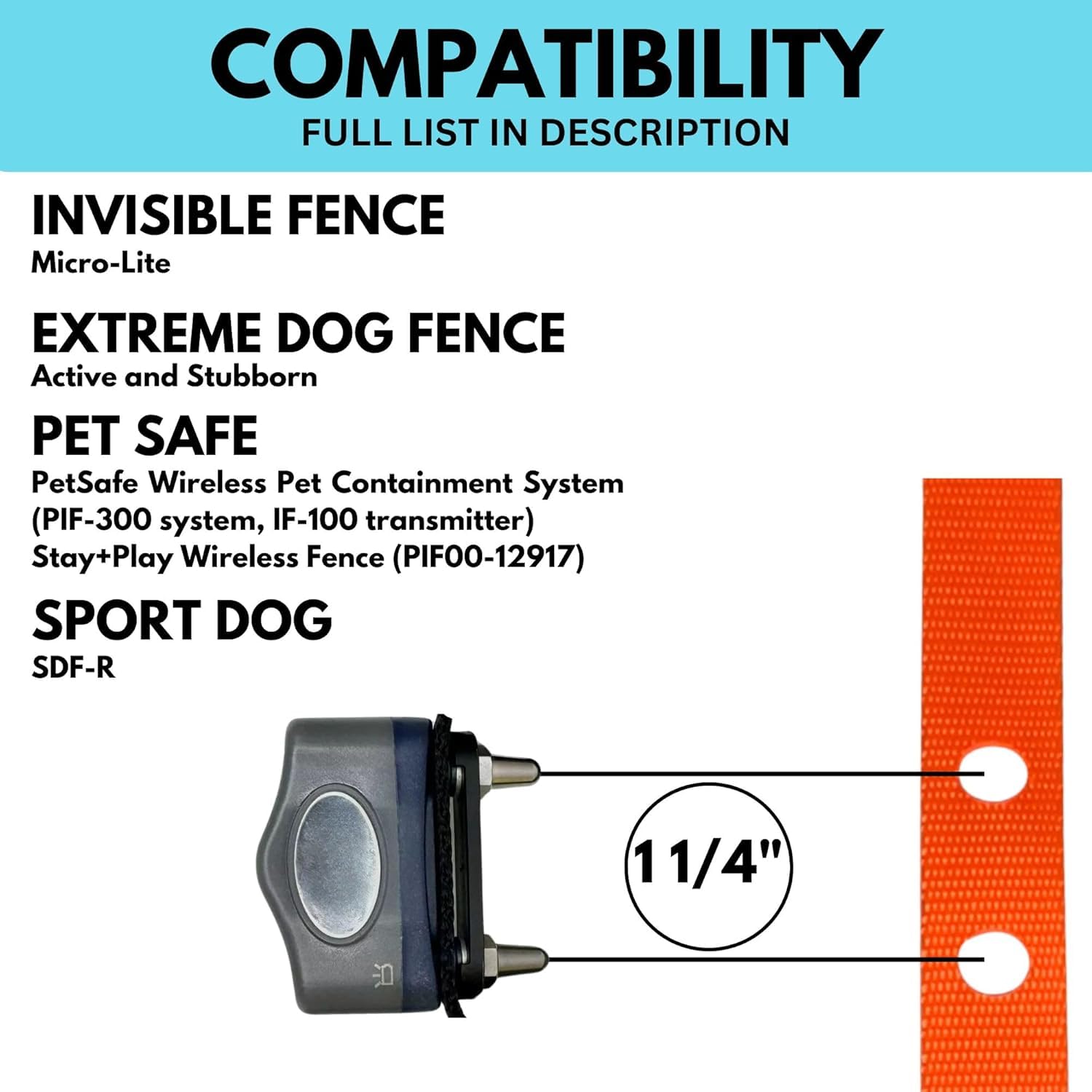 Gracie To The Rescue ecollar replacement purple strap showcases variety of sizes for different breeds