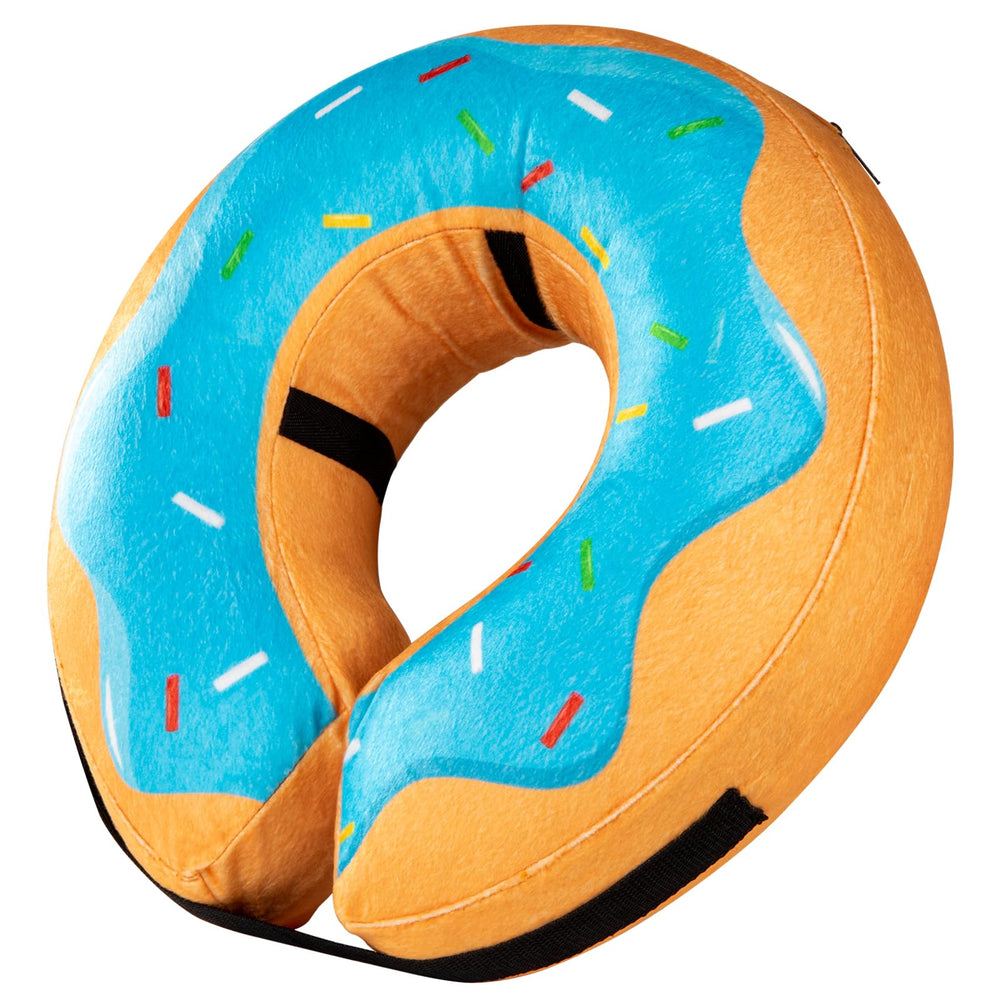 Grand Line donut inflatable collar blue side view, lightweight protection after surgery