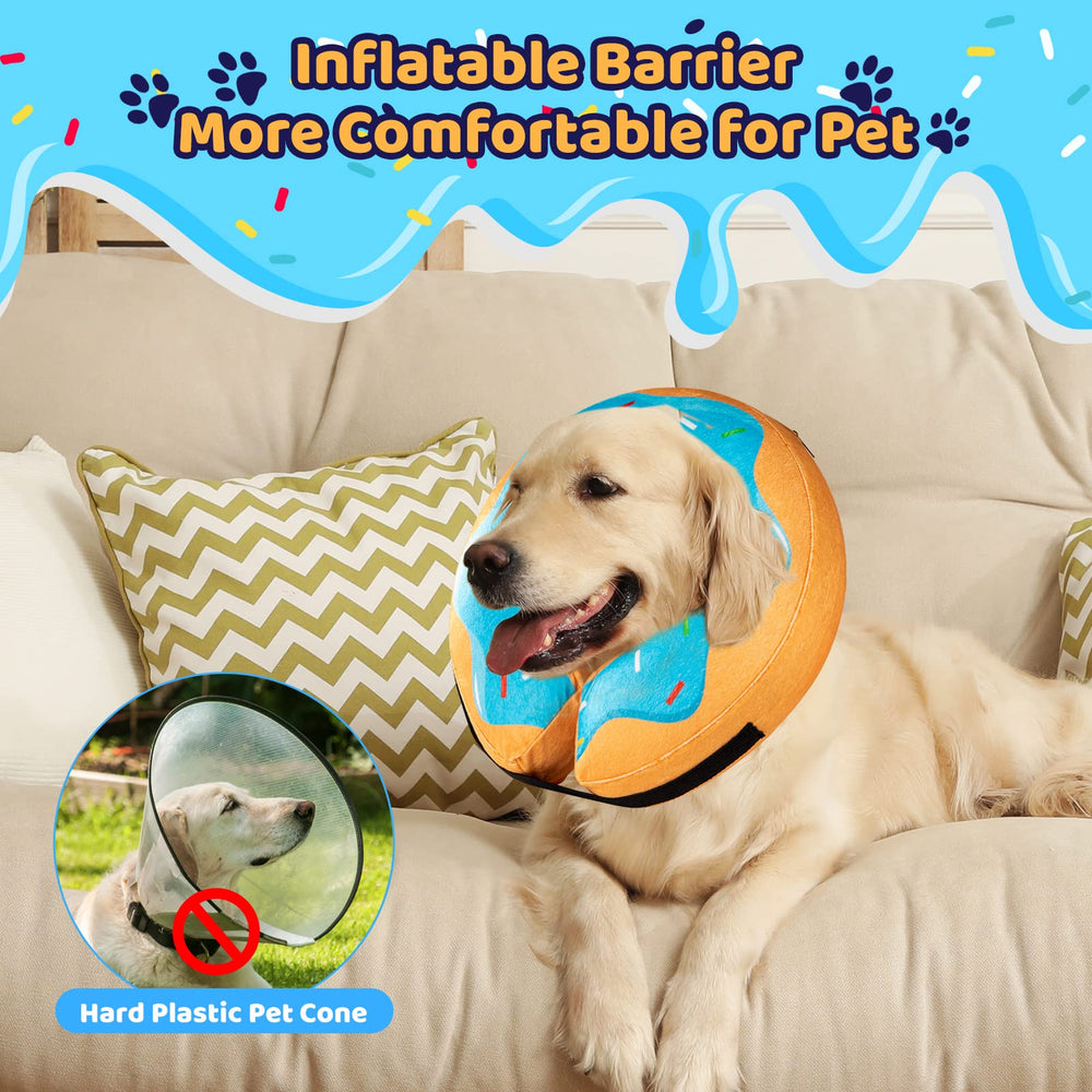 Grand Line donut inflatable collar blue adjustable strap provides secure fit