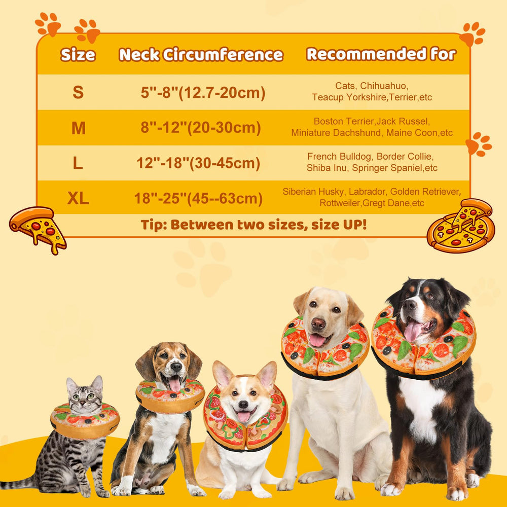 Grand Line Pizza inflatable collar — inner PVC air bag provides soft neck support.