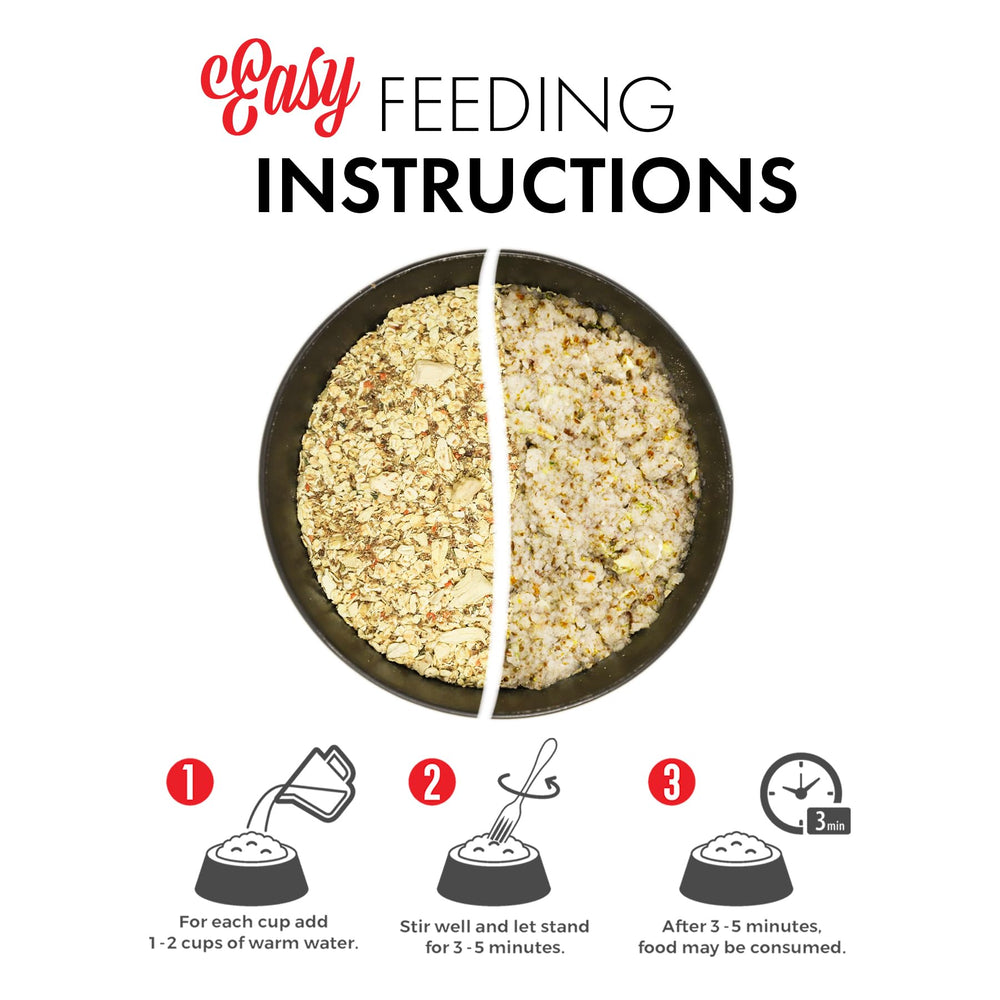 Grandma Lucy's 3 Bears Chicken Dog Food nutrition highlights complete, balanced meals for dogs.