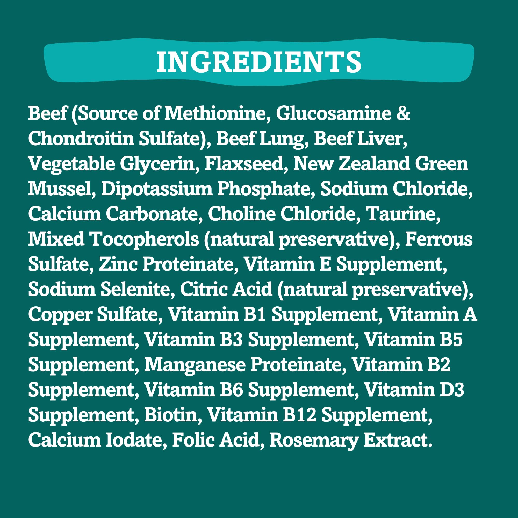 Grandma Mae's RawTernative New Zealand green mussels provide glucosamine support.