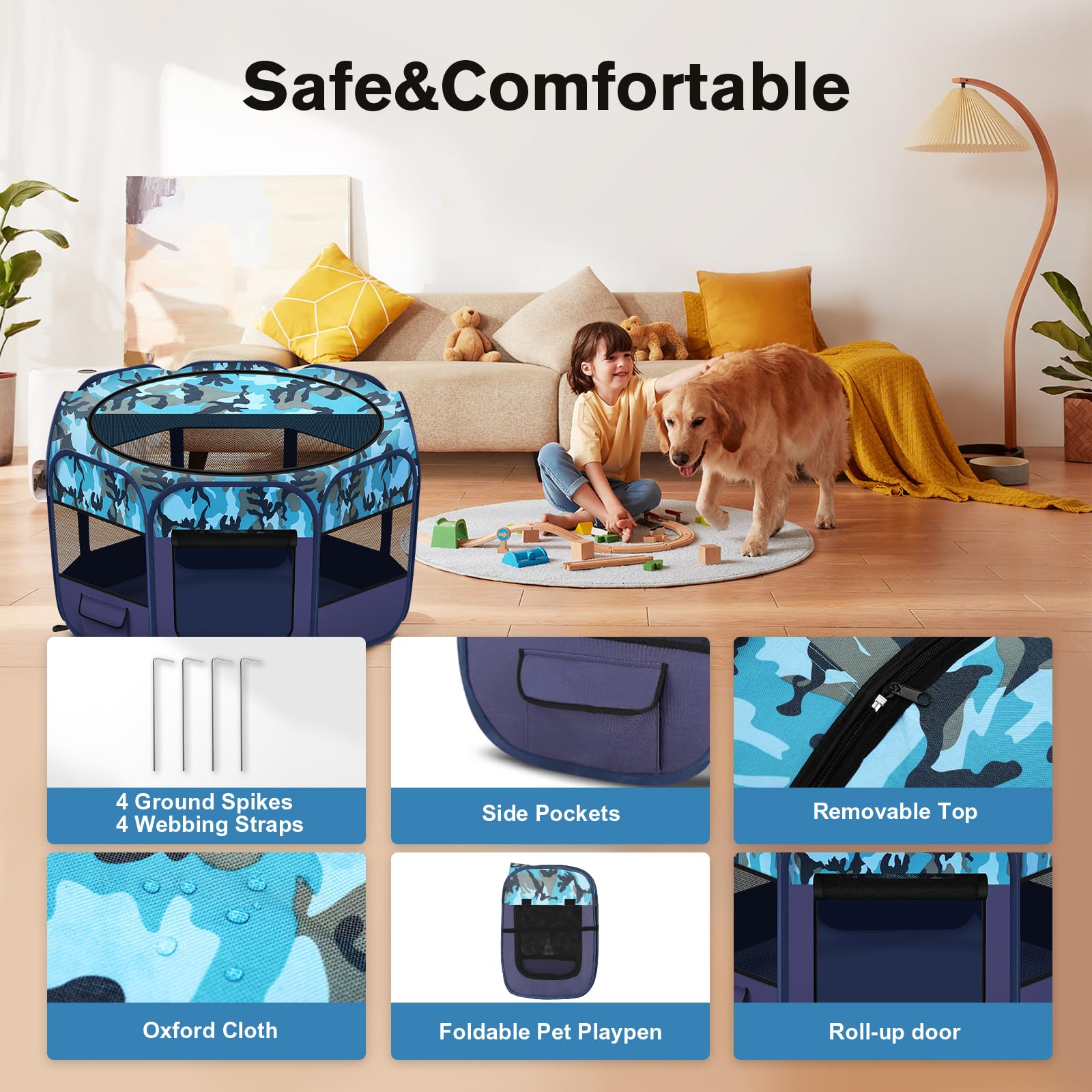 Grandtail double-zipper door with Velcro for easy access
