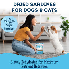 Granville Island Pet Treatery dehydrated sardines packaging – premium all-natural treat with minimal processing