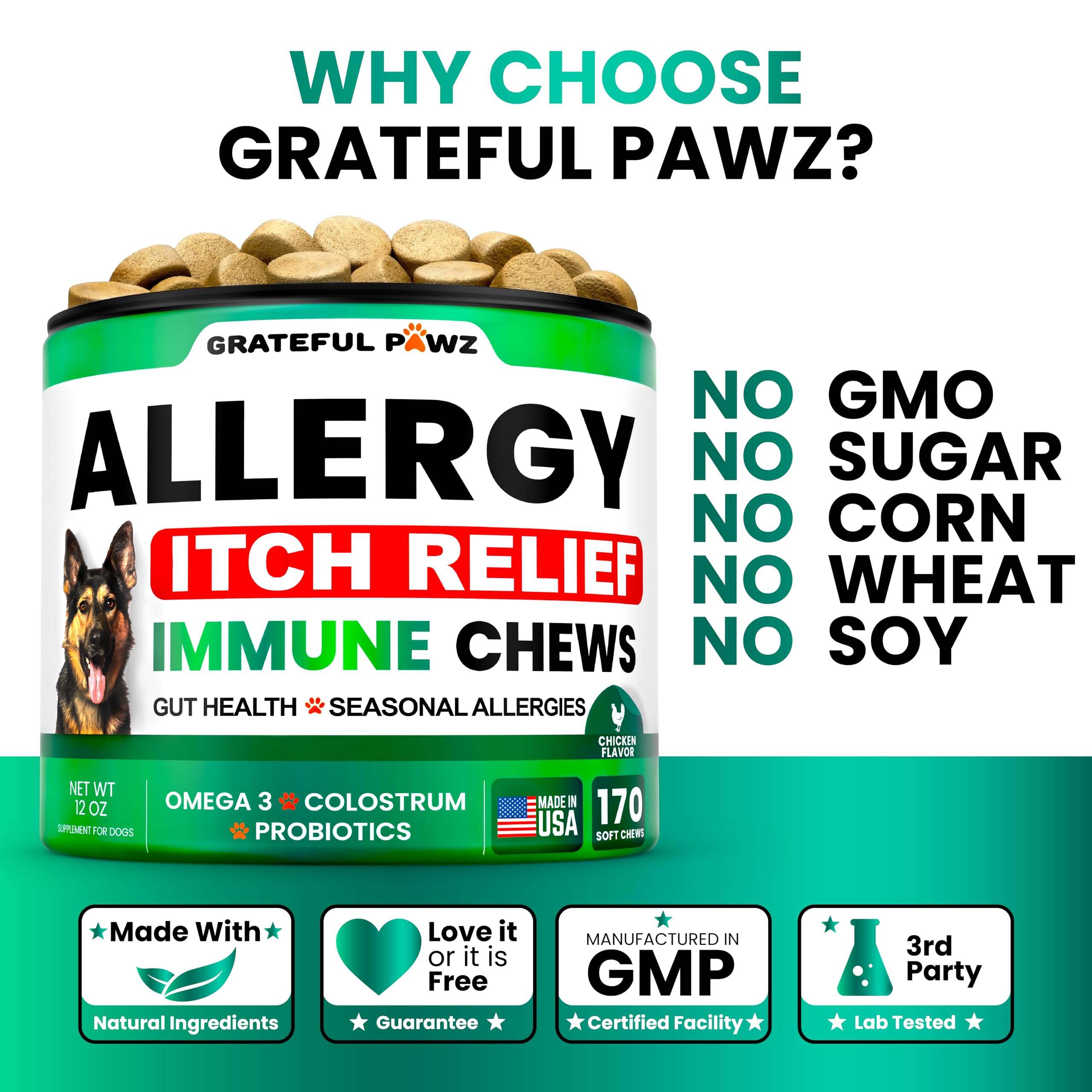 Grateful Pawz dog itch relief hot spots suggests soothing skin support